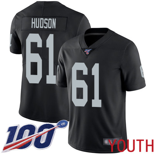 Oakland Raiders Limited Black Youth Rodney Hudson Home Jersey NFL Football #61 100th Season Vapor Jersey